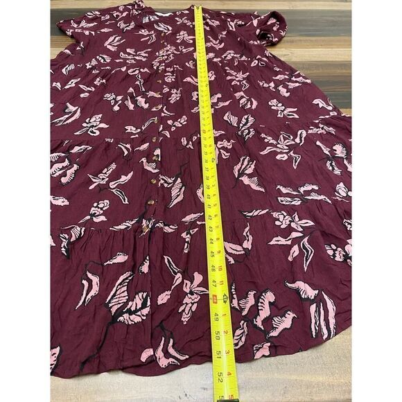 Sonoma 3/4 Sleeve Button Front Maxi Dress Plum Mauve Floral Plus Size 3X - Picture 10 of 12